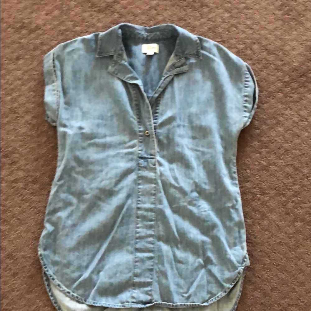 J.Crew Denim tolled sleeve top